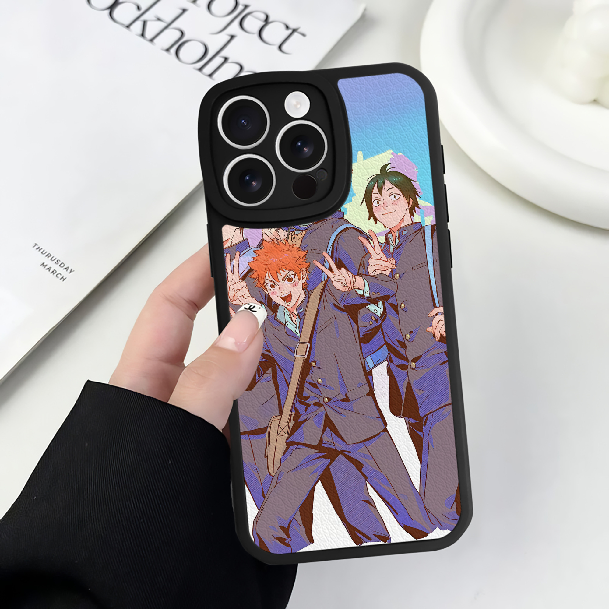 （画像用） ハイキュー!! Haikyu!! 【iPhone 16シリーズ対応】シリコンスマホケース（レザー調） 材質：シリコン